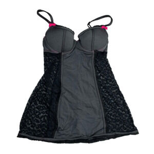 𝅺La Senza Black Ruffled lace BabyDoll small